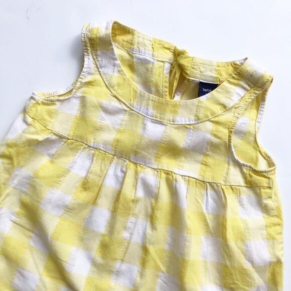 BabyGap yellow buffalo plaid top GUC  XS(4/5T) - Picture 2 of 5